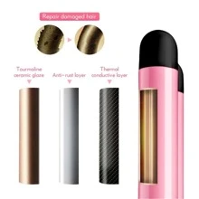 Hair Curling Iron, 3 Barrel Hair Waver With Wave Plates For Beachy Wave Hair - Champagne - View 6