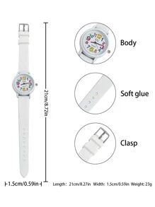 1pc Unisex White Quartz Wristwatch, & Simple Style, Ideal For Festival Gift