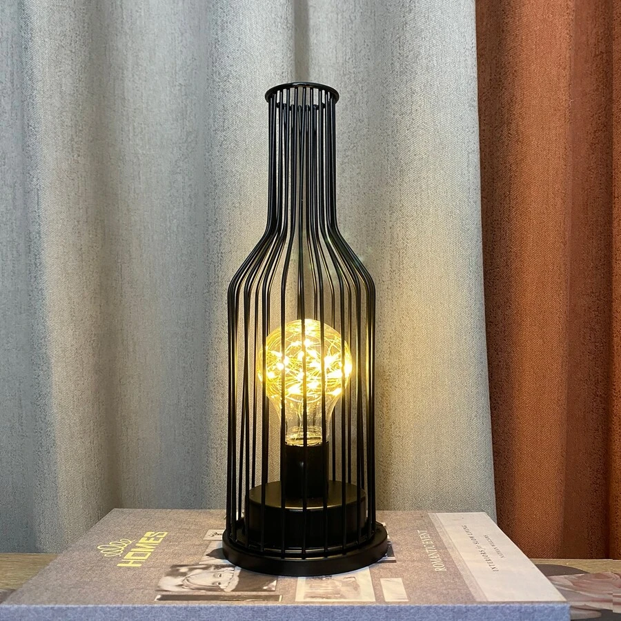 Lámpara Decorativa En Forma De Botella Led, Luz De Ambiente De Artefacto Para La Resaca - botella negra - Ver 1