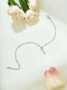 1pc 925 Sterling Silver Key Shaped Beaded Bracelet - key - View 3