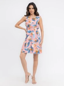 Women Dresses - 乾枯玫瑰色 - 查看 1