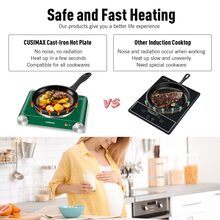 Cusimax 1500W Electric Single Hot Plate Cooktop,Stainless Steel Countertop Burner With Temperature Control,Portable Cast Iron Electric Stove,Great For RV/Home/Camping,Easy To Clean - Army Green - View 7