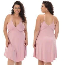 KIT 5 Camisola Feminina Plus Size Microfibra Linha Noite 821 - GG - Visão 5
