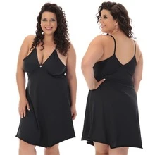 KIT 5 Camisola Feminina Plus Size Microfibra Linha Noite 821 - GG - Visão 4