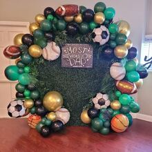 Kit De Guirnalda De Arco De Globos Verdes Y Dorados De 81 Piezas, Globos De Látex Verde Esmeralda Y Dorados Metálicos Para Decoración De Bodas, Cumpleaños, Graduación, Aniversario, Fiesta De Caza En La Selva - Multicolor - Ver 2