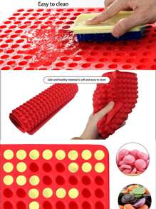 1 Pièce Moule En Silicone À Demi-sphère Rouge En Option Avec 140 Ou 468 Trous Pour Chocolat, Bonbons, Pâtisserie, Aliments Pour Animaux De Compagnie, Outil De Bricolage Pour Gâteau