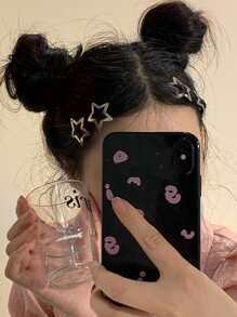 8件套女士银色金属星星发夹套装，适合日常和购物使用，街头风发夹，发爪，发卡，学习用品，发饰，头部饰品，发卡 - 銀色 - 查看 4