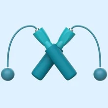 1pair Blue Weighted Bearingless Jump Rope With Small Balls, Fitness Indoor Sports Skipping Rope, Gym - Blue - View 7