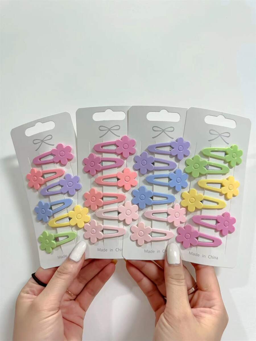 24pcs/pack 4cm Non-slip Hair Clips For Girls With Lovely Princess & Simple Design, No Hurt Hair