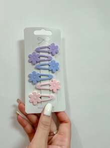 24pcs/pack 4cm Non-slip Hair Clips For Girls With Lovely Princess & Simple Design, No Hurt Hair