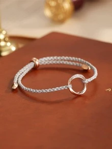 Pulsera de cuerda de primera calidad bucle pareja , adecuado para uso diario - Platino para hombre - Ver 3