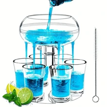 Adjustable Small Cup Holder With 6 Water Cups, Suitable For A Variety Of Party Games, New Year Gifts, New Year And Valentine's Day Games, Valentine's Day Gifts,Pool Toys Suitable For Pool Games,Pool Party - Clear - View 1