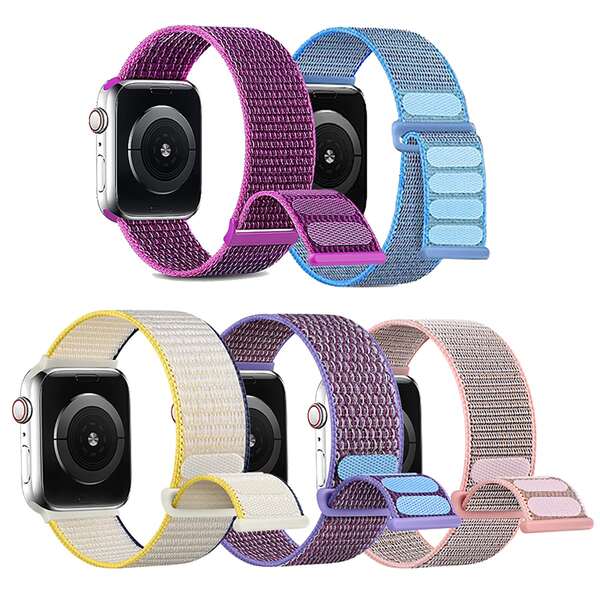 Cinturino sportivo in nylon compatibile con Apple Watch 38mm 40mm 41mm 42mm 44mm 45mm, cinturino elastico intrecciato, traspirante, regolabile, adatto a donne e uomini, compatibile con serie 8/7/6/5/4/3 SE