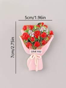 1pc Flower Bouquet Fridge Magnet - Multicolor - View 6