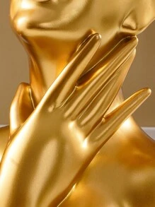 1 件金色手触式领口简约人体形花瓶，现代创意树脂材质小雕像家居装饰花瓶，适用于客厅、厨房、卧室、玄关柜等，家居装饰、花瓶、餐桌装饰 - 金色 - 查看 5