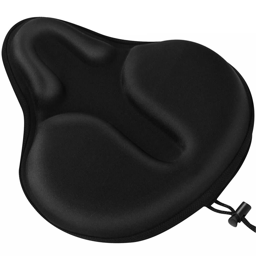 Bike Seat Cushion, Gel Padded Bike Seat Cover For Men Women Comfort, Extra Soft Exercise Bicycle Seat Cover For Outdoor Cycling - 黑色 - 查看 1