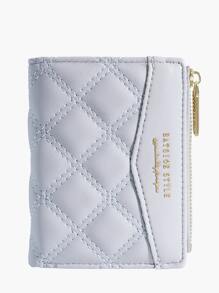 2025 Women Short Wallet With Embroidery, TPU Interface, Student ID Card Holder, Coin Purse, Minimalist Hand Bag - 灰色 - 查看 1