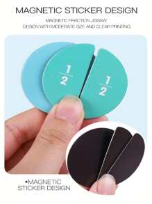 1pc Children's Magnetic Fraction Disk Demonstrator & Magnetic Book Cute Lion Design Multi-functional Learning Book For Children's Understanding Fractions And Basic Addition / Subtraction Operation Preschool Educational Toy - Multicolor - View 8