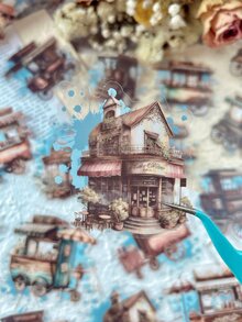 30 Piezas/paquete Pegatina Impermeable A Prueba De Agua Con Patrón De Café Y Flores Para Álbumes Scrapbooking, Decoración De Álbumes - Multicolor - Ver 2