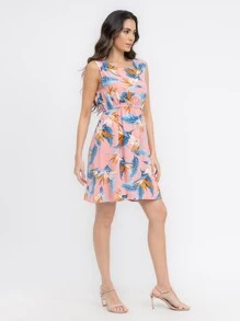 Women Dresses - 乾枯玫瑰色 - 查看 4