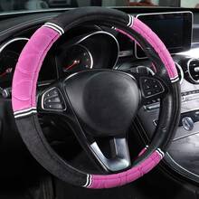Plush Fluffy Car Steering Wheel Cover In Pink - Pink - View 5