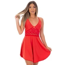 Women Nightgowns & Sleepshirts - Red - View 3