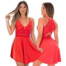 Women Nightgowns & Sleepshirts - Red - View 2