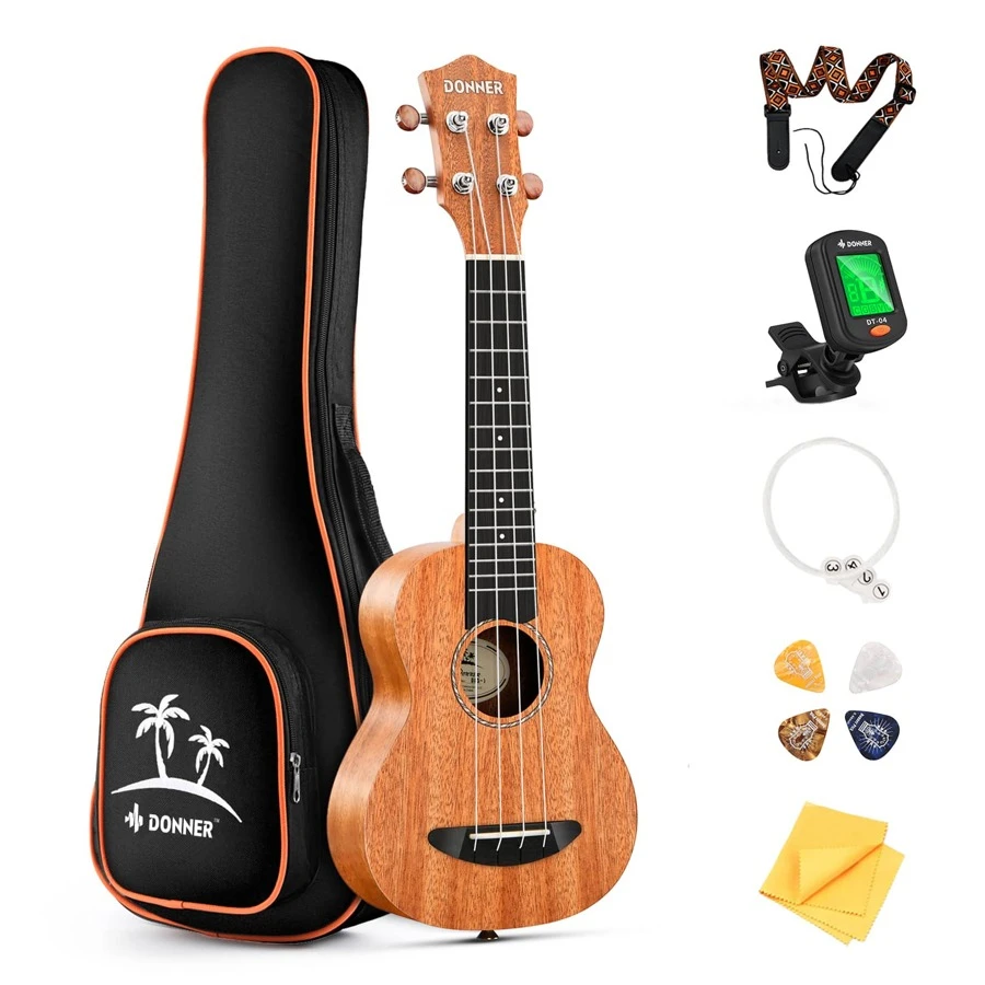 Donner Concert Tenor Ukulele For Beginners Adults 23/26 Inch Mahogany Travel Ukalalee Yukalalee 1Pc With Complete Kits Accessories Bag Strap Tuner Strings Picks Cloth Musical Instruments Gift DUC-100/DUT-100 Series - DUT-100 次中音 26 英寸 - 查看 1