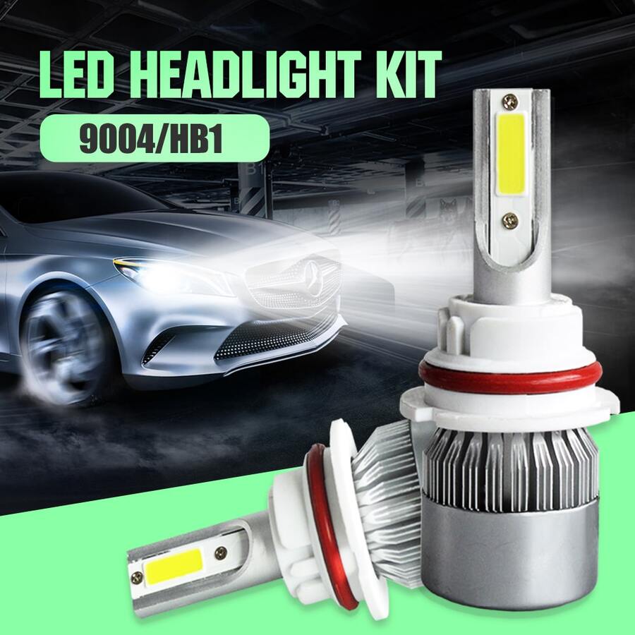 2入組hb1 9004 Led汽車頭燈燈泡,較傳統燈泡明亮300%,高效能車燈,高低燈通用,可替代鹵素燈泡,色溫6000k冷白光 - 9004 - 查看 1