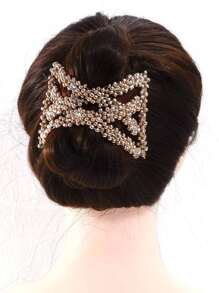 1 Phụ Nữ Ngọc Trai Giả & Nút Thắt Trang Trí Lược Chải Tóc Thanh Lịch Để Trang Trí Tóc - Rượu sâm banh - Xem 3