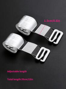 2 piezas/set de mujeres transparente Sujetador invisible tirantes sin tira anti deslizante Ropa interior Sujetador banda - transparente - Ver 2