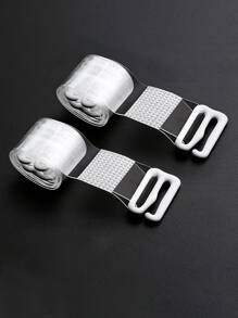 2 piezas/set de mujeres transparente Sujetador invisible tirantes sin tira anti deslizante Ropa interior Sujetador banda - transparente - Ver 7