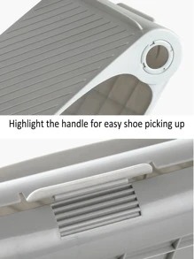 2入組可調節的雙層鞋墊(加寬)及塑料鞋子收納盒 - 灰色 - 查看 7