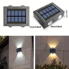2入組或件太陽能戶外防水燈,太陽能升降式牆燈,戶外花園裝飾牆燈,適用於戶外照明,可用於房屋庭院,花園,車庫,人行道,門廊(暖色光)