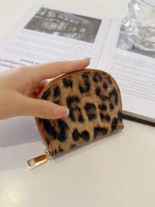 New Style Leopard Print Women's Card Bag, Fashion Coin Purse - Brown - View 2