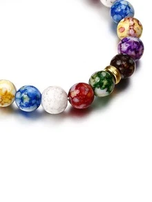 1pc Uncommon Colorful Bead Bracelet With Yoga Energy And Design - Multicolor - View 7