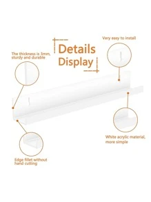 1個白色亞克力黑膠唱片架,掛壁式cd展示架 - 白色 - 查看 5