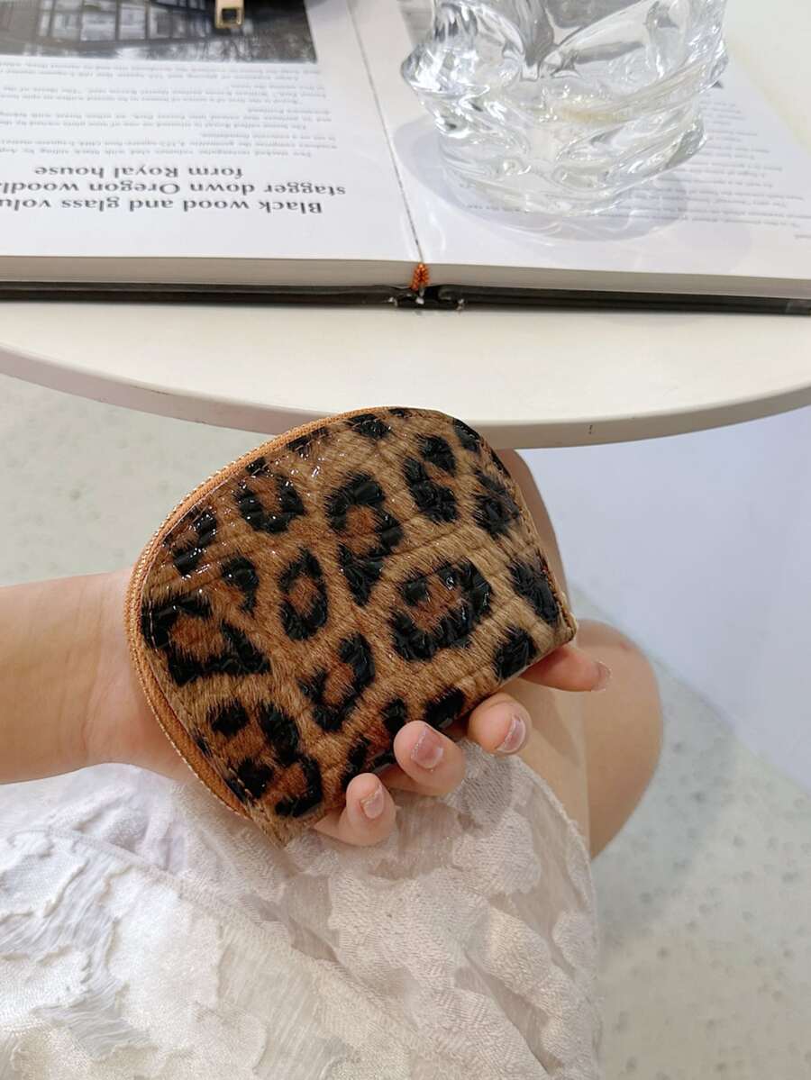 New Style Leopard Print Women's Card Bag, Fashion Coin Purse - Brown - View 1