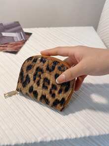 New Style Leopard Print Women's Card Bag, Fashion Coin Purse - Brown - View 3