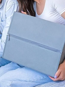 3 件套床上用品收纳袋，适用于床单、羽绒被套和枕套、被子收纳盒、床上用品套装收纳容器装饰秋季装饰节日装饰房间装饰家居装饰秋季装饰卧室装饰 - 灰色 - 查看 4