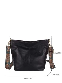 复古斜挎包流浪包休闲拉链单肩包复古风格大容量斜挎包适合上班和上学母亲节送给妈妈的礼物 - 黑色 - 查看 9