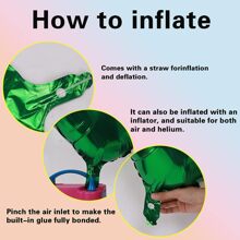 32in Large Green Numeric Aluminum Foil Balloon For Birthday, Festival, Party, Anniversary Decoration Scene Setting, 1pc, Back To School Valentine Day