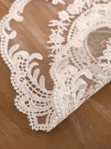 1pc/2Pcs Retro Lace Placemats, French Crochet Doilies, Handmade Embroidered Table Mats, 11x11.81-In Beige Place Mats Cup Mat, Victorian Decor, Placemats, Doilies For Dressers And End Tables, Oval Placemats, Table Placemats - Multicolor - View 8