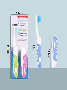 2pcs/Pack Foldable Travel Toothbrush, Random Color Home Bathroom Decor Summer