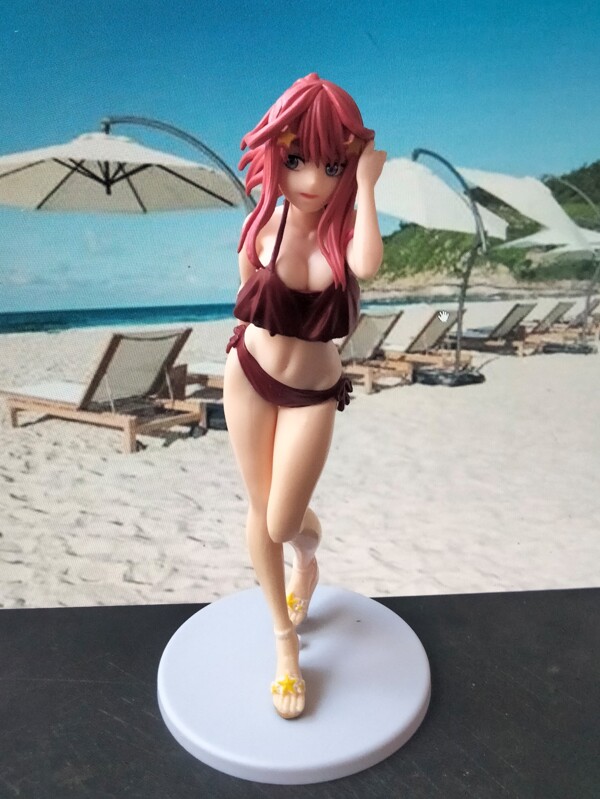 Red Color Anime Style Swimsuit Girl Decoration Figurine Birthday