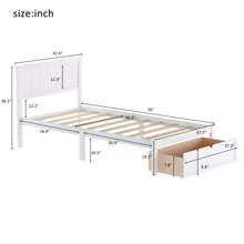 Nestfair Twin Size Platform Bed with Drawer