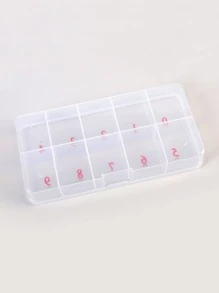 1 pièce Grande boîte de rangement pour nail art avec 10 compartiments, organisateur de bijoux transparent pour faux ongles, accessoires de nail art, décoration de strass, stockage d'ongles à clipser, étui à outils pour ongles, fournitures pour ongles, outils pour ongles, outils de nail art, rentrée scolaire, ongles, outils pour ongles à clipser