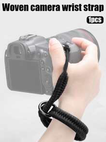 1pc Nylon Rope + Stainless Steel Handmade Woven Camera Wrist Strap Mirrorless Quick Release Buckle - Black - View 2