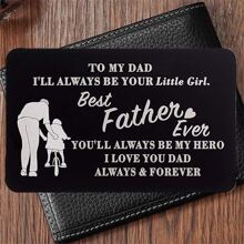 1 張『給我的老爸』雕刻金屬卡片錢包插卡,送給女兒或兒子的父親禮物 - 黑色 - 查看 1