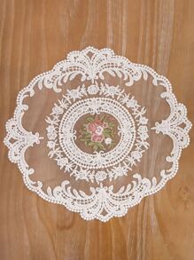 1pc/2Pcs Retro Lace Placemats, French Crochet Doilies, Handmade Embroidered Table Mats, 11x11.81-In Beige Place Mats Cup Mat, Victorian Decor, Placemats, Doilies For Dressers And End Tables, Oval Placemats, Table Placemats - Multicolor - View 5